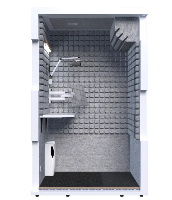 StudioBricks ONE VO Edition soundproof cabin interior view